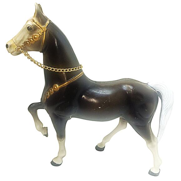 8" Vintage Model Horse Painted Mane & Tail With Chain Bridle - Picture 5 of 14